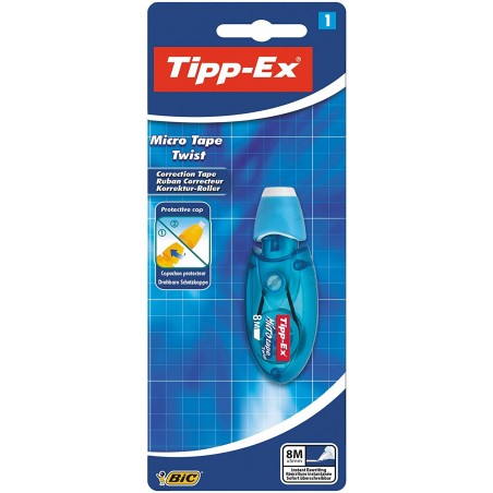 Tipp-Ex Micro Tape Twist Cinta Correctora 5mm x 8m - Cabezal Rotativo - Escritura Instantanea