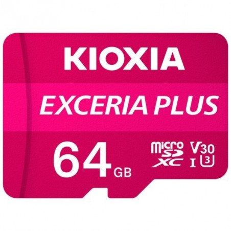 Kioxia Exceria Plus Tarjeta Micro SDXC 64GB UHS-I U3 V30 A1 Clase 10 con Adaptador