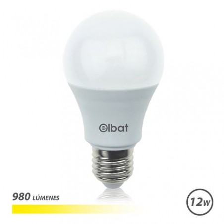 Elbat Bombilla LED A60 12W E27 980lm - 3000K Luz Calida