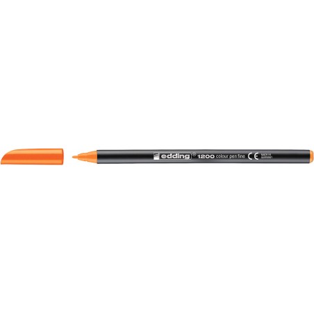 Edding 1200 Rotulador - Punta Redonda - Trazo 1mm - Tinta con Base de Agua - Color Naranja Neon