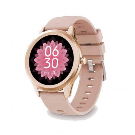Ksix Globe Reloj Smartwatch Pantalla 1.28" - Bluetooth 5.0 BLE - Autonomia hasta 7 dias - Resistencia al Agua IP67 - Color Rosa