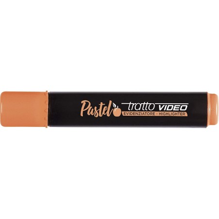 Tratto Video Pastel Marcador Fluorescente - Punta Biselada - Tinta al Agua - Secado Rapido - Color Naranja Albaricoque