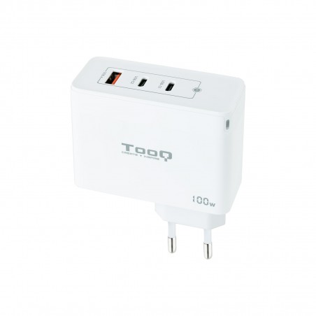 Tooq Cargador de Pared Gan 2xUSB-C/PD + USB-A/QC 100W